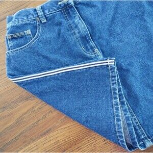 mini skirt Side Stripes 5 Pocket NY Jean Co ladies size 10 button/zip denim